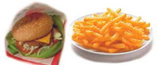 Cheesburger z frytkami