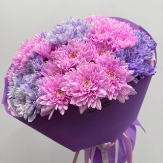 Bukiet z różowo-fioletowych chryzantem 7 szt