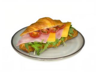 Duży croissant wytrawny ser szynka