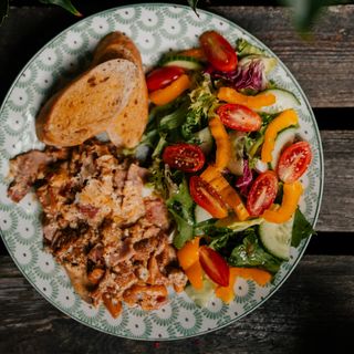 Jajecznica z kurkami I boczkiem z 3 jaj