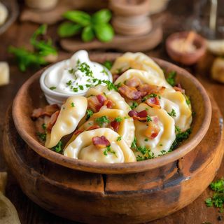 Wiejskie z boczkiem, cebulą i ziemniakami