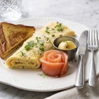 Francuski omlet z łososiem