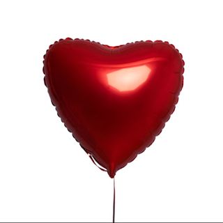 Balon z helem - serce czerwone