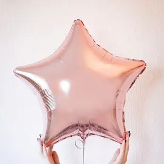 Balon z helem - gwiazdka rosę gold