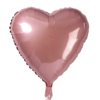Balon z helem serce różowe