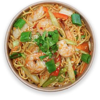 PAD SUKIYAKI żółty makaron z Krewetką