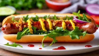 Hot dog kiełbaska wege