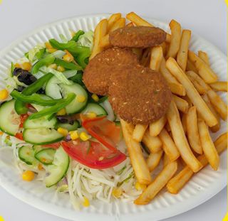 Kebab na talerzu wegetariański