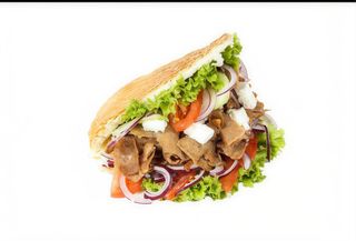 Kebab w bułce z frytkami duży