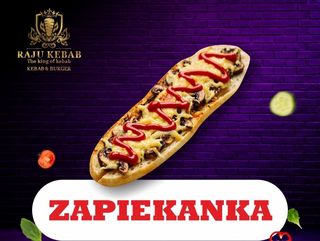 Zapiekanka na bagietce z pieczarkami
