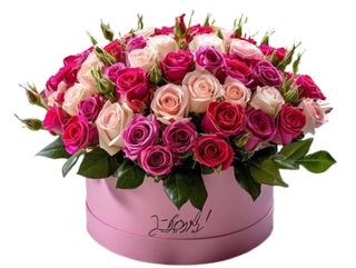 Flower Box z 49 kolorowych róż