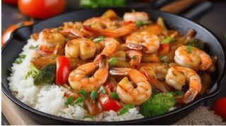 Krewetki w sosie pikantnym