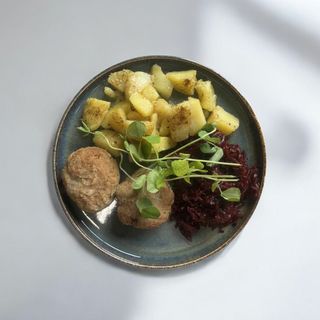 Mielony z opiekanymi ziemniakami