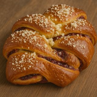 Drożdżówka z malinami