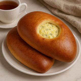 Drożdżówka z twarogiem i koperkiem