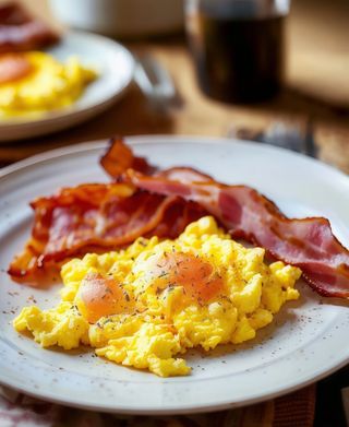 Jajecznica na szynce lub boczku