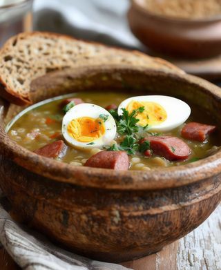 Żurek z jajkiem i swojską kiełbasą