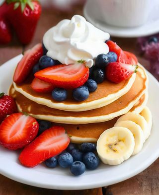 Naleśniki z owocami i bitą śmietaną