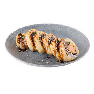 Uramaki pieczony łosoś teriyaki
