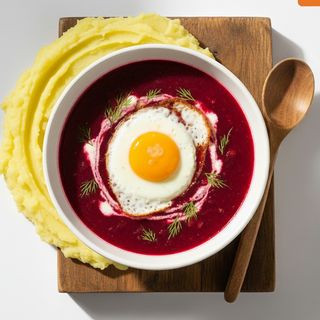 Barszcz Czerwony Zabielany z Jajkiem