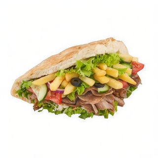 Kebab w bułce samo mięso