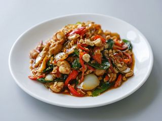 Wołowina z fasolką szparagową i czosnkiem