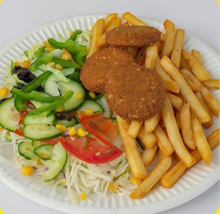 Kebab na talerzu wegetariański