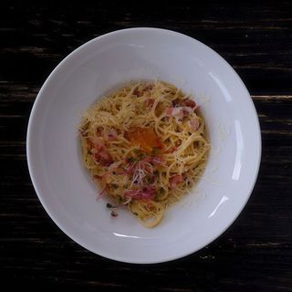 Spaghetti carbonara campingowa