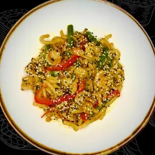 Udon z krewetkami