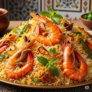 Prawns biryani