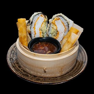 Kids sushi Burger + 4 spring rolls