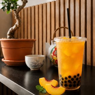 Boba tea z brzoskwiniowy