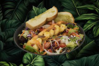 Sałatka Krewetki w sosie mango z chilli, kolendra, granat 120g