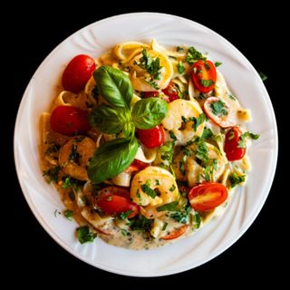 Tagliatelle z krewetkami