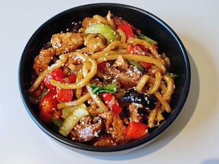 Udon z krewetkami