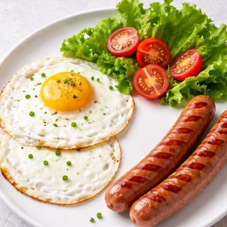 Śniadanie "Jajka & Parówki"+ Kompot