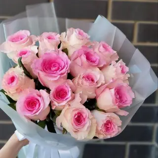 Bukiet róż “Sweet Pink” (15 szt) 50 cm
