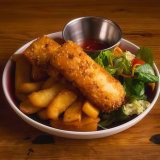 Panierowane fileciki rybne z frytkami 200g