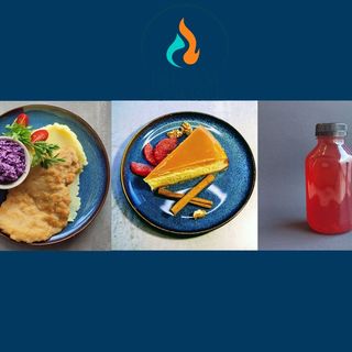 Antrykot + sernik +kompot