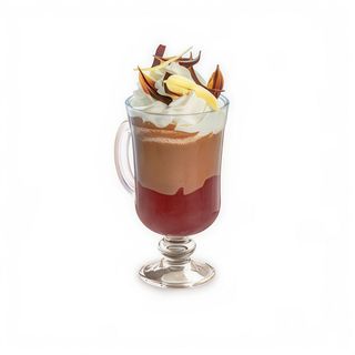 Czekolada Mleczna z puree porzeczkowym, karmelem z solą morską i bitą śmietaną 200 ml