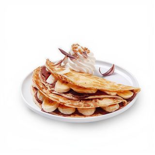 Naleśniki z Bananem, Kremem Czekoladowym i Bitą Śmietaną