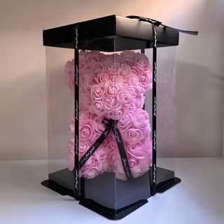 Kwiatowy miś różowy