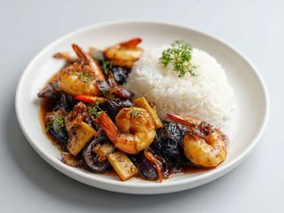 Owoce morza z bambusem