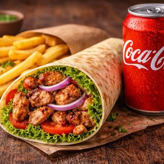 Lawasz Kebab Kurczak + Frytki + Cola
