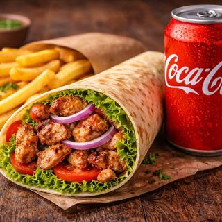 Lawasz Kebab Wolowina + Frytki + Cola