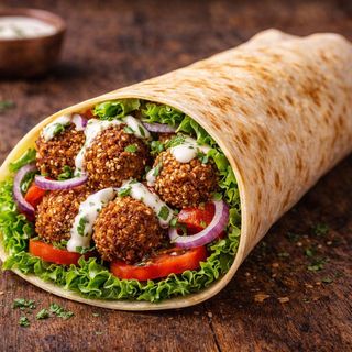 Lawasz Falafel (WEGE) + Frytki + Cola