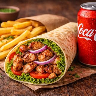 Lawasz Kebab Mieszane + Frytki + Cola