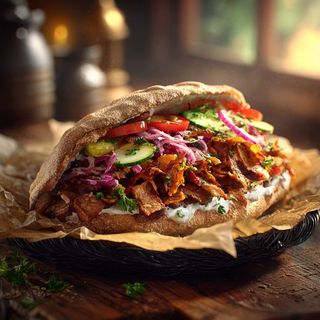 Kebab w bułce z serem