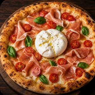 Pizza burrata e parma