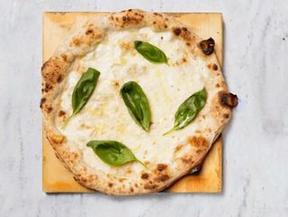 Pizza bianca e cotto